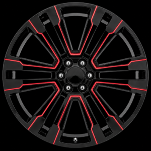 Gloss Black Red Milled
